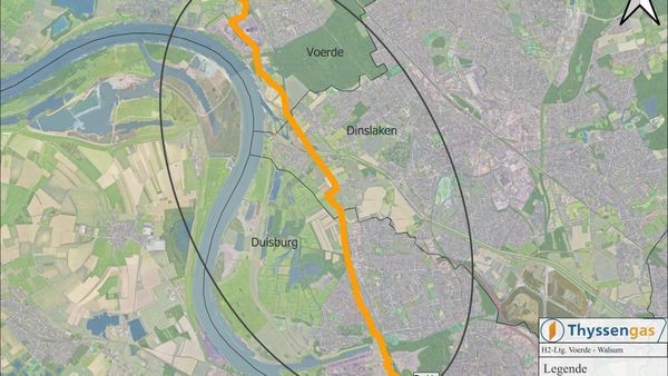 Wasserstoffleitung über Voerder und Dinslakener Gebiet geplant