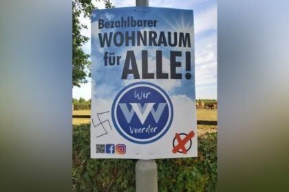 Wahlplakat mit Hakenkreuz beschmiert – Staatsschutz ermittelt