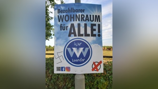 Wahlplakat mit Hakenkreuz beschmiert – Staatsschutz ermittelt