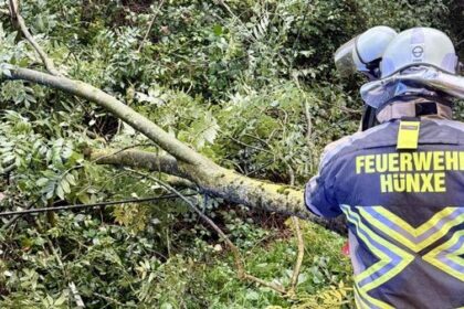 Hünxe: Einsatz wegen Sturmschaden – Baum blockierte Straße