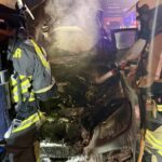 Auto brennt an Rastplatz-Tankstelle Hünxe-Ost an der A3