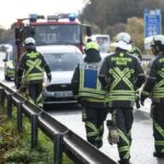 Unfall auf der A3 bei Hünxe: Feuerwehr im Einsatz