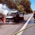 Autobrand auf der A3 bei Hünxe: Feuerwehr konnte die Flammen löschen