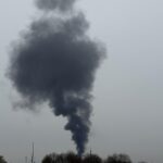 Großbrand in Voerde - riesige Rauchsäule über dem Kraftwerk