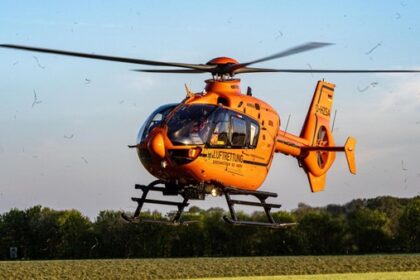 Verkehrsunfall in Voerde: Rettungshubschrauber im Einsatz