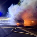 Feuerwehr Hünxe im Einsatz: brennender Pkw auf der A3 – Autobahn wurde gesperrt