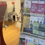In Dinslakener Innenstadt: Schmierereien an Wahlkreisbüro – Linke spricht von Anschlag