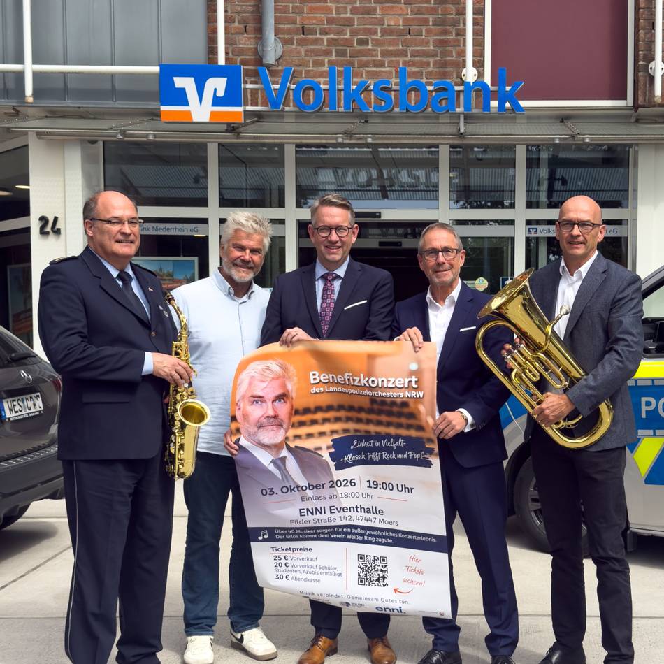 Landespolizeiorchester NRW: Benefizkonzert in Moers – „Möchten bewusst Opferhilfe in den Mittelpunkt stellen"